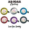 ABSOAR Cycling Bike Bell for Kids Mountain City Adults Girls Men Women Boys Road Retro Bike Love You Daddy, Love Dad, Silver view 3