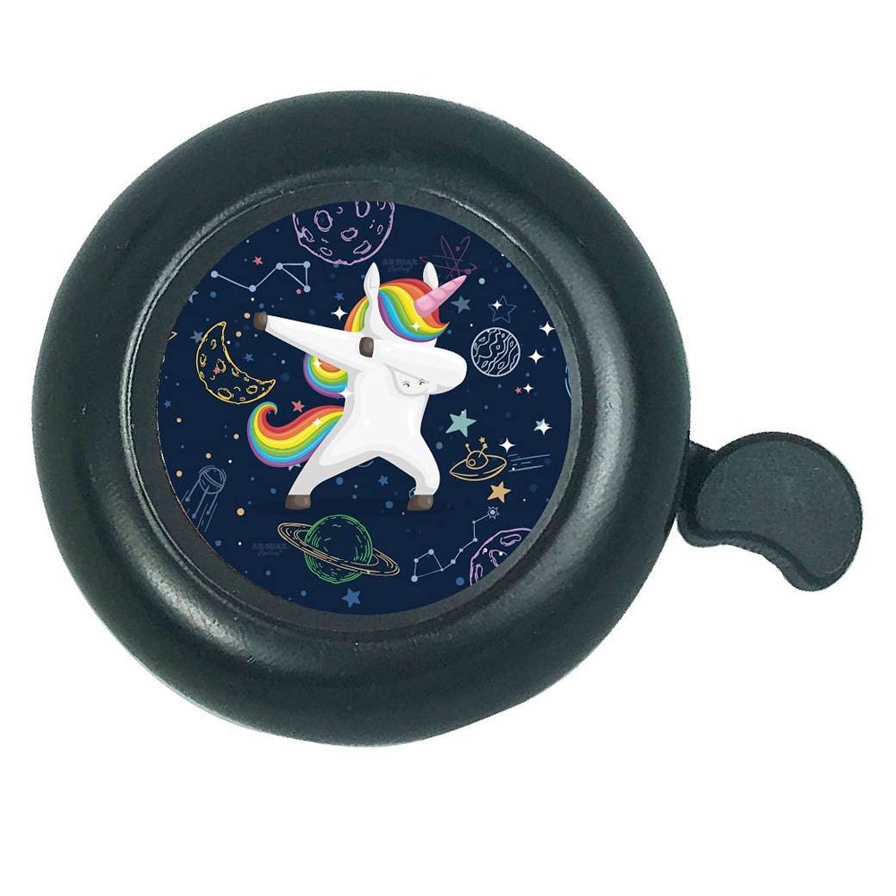 ABSOAR Cycling Space Dance Unicorn Bike Bell for Kids Adults Scooter MTB City Beach Cruiser Road Bike Accessory (Black)