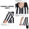 Amoy Women's Referee Shirt Black & White Stripe Costume Short Sleeve Umpire Jersey 1/4 Zipper Collar Uniform Football Basketball Soccer Christmas Accessories M view 4