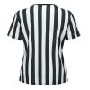 Amoy Women's Referee Shirt Black & White Stripe Costume Short Sleeve Umpire Jersey Football Soccer Christmas Accessories L view 3