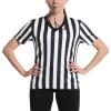 Amoy Women's Referee Shirt Black & White Stripe Costume Short Sleeve Umpire Jersey Football Soccer Christmas Accessories L view 4