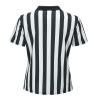 Amoy Women's Referee Shirt Black & White Stripe Costume Short Sleeve Umpire Jersey 1/4 Zipper Collar Uniform Football Basketball Soccer Christmas Accessories XL view 3