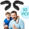 10 Pcs Sport Mouth Guards Gum Teeth Armor Game Guard for Boxing Basketball Football Hockey Karate Basketball Rugby Match (Black) view 3