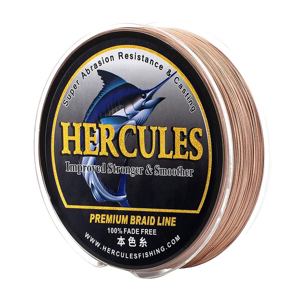 HERCULES Braided Fishing Line, Not Fade, 2187 Yards PE Lines, 8 Strands Multifilament Fish Line, 30lb Test for Saltwater and Freshwater, Abrasion Resistant, Brown, 30lb, 2000m