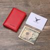 HISCOW Full Grain Leather Business Card Holder Case, Pebbled Red view 2