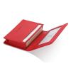 HISCOW Full Grain Leather Business Card Holder Case, Pebbled Red view 3