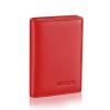 HISCOW Full Grain Leather Business Card Holder Case, Pebbled Red view 4