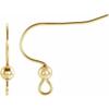 14K Yellow Gold Filled 19x13.7 mm French Wire Earring Top with Bead (14K Yellow Gold Filled) view 1