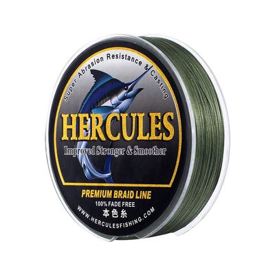 HERCULES Braided Fishing Line, Not Fade, 2187 Yards PE Lines, 8 Strands Multifilament Fish Line, 40lb Test for Saltwater and Freshwater, Abrasion Resistant, Green, 40lb, 2000m