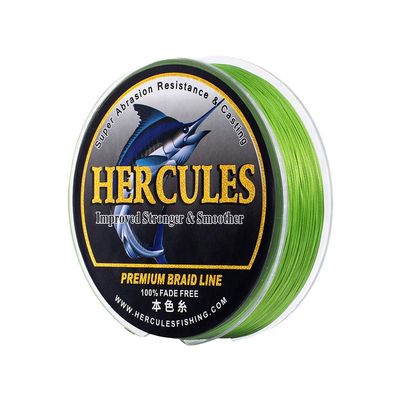 HERCULES Braided Fishing Line, Not Fade, 2187 Yards PE Lines, 8 Strands Multifilament Fish Line, 40lb Test for Saltwater and Freshwater, Abrasion Resistant, Fluorescent Green, 40lb, 2000m