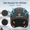 ROCKBROS Skull Cap Helmet Liner Winter Thermal Cycling Caps for Men Women Running Beanies Hat with Glasses Holes Grey view 2