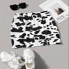 WDIRARA Women's Cow Print Summer Split Hem High Waist Casual Mini Short Skirt White XL view 3