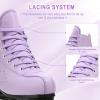 YYW Roller Skates for Women Girls Classic Double-Row Roller Skates High-top PU Leather Roller Skate Shoes Indoor Outdoor Roller Skates Purple view 4