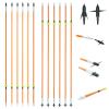 12 Pcs Archery 33Inch (85 cm) Hunting Slingshot Fishing with Arrows Fiberglass Bowfishing Arrow Hunting Arrows with Nock and Safety Slide Outdoor Hunting Shooting Fish Arrows view 1