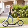 Aosom Youth Scooter, Kick Scooter with Adjustable Handlebars, Double Brakes, 16" Inflatable Rubber Tires, Basket, Cupholder, Mudguard Ages 5-12 Years Old, Orange view 2