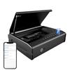PINEWORLD Gun Safe For Handgun, Gun Case, Biometric Gun Safe For Car, Pistol Safes With Fingerprint|Passcode|Key Unlock, Full Voice Prompt Gun Lock Box with Cable, Charging Port view 1