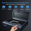 PINEWORLD Gun Safe For Handgun, Gun Case, Biometric Gun Safe For Car, Pistol Safes With Fingerprint|Passcode|Key Unlock, Full Voice Prompt Gun Lock Box with Cable, Charging Port view 2