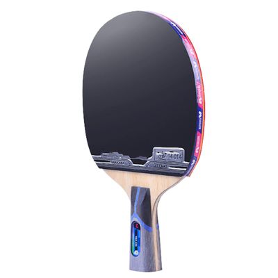 LINGOSHUN Ping Pong Paddle Racket Performance-Level with Carbon Fibre Technology,Perfect Ping Pong Combination of Speed and Rotation / 8 Stars/Short Handle