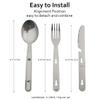 4-in-1 Camping Utensils Hiking Cutlery Set for 4, Portable Stainless Steel Flatware Spoon Fork, Knife & Bottle Opener Combo pack for Picnic Travel, Barbecue, Backpack Outdoor Gear with Carrying Bag view 2