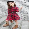 AGQT Child Girls Christmas Plaid Dress Buffalo Check Shirt Black Red Square Chequered Casual Long Sleeve A-Line Dresses with Belt Holiday Flannel Outfit Size 6-7 Years view 2
