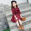 AGQT Child Girls Christmas Plaid Dress Buffalo Check Shirt Black Red Square Chequered Casual Long Sleeve A-Line Dresses with Belt Holiday Flannel Outfit Size 6-7 Years view 3