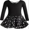 DANSHOW Ballet Leotards for Girls Dance Skirted Leotard Kids Ballet Tutu Dress Toddler Shiny Long Sleeve Dancewear(5042-06-M) view 2