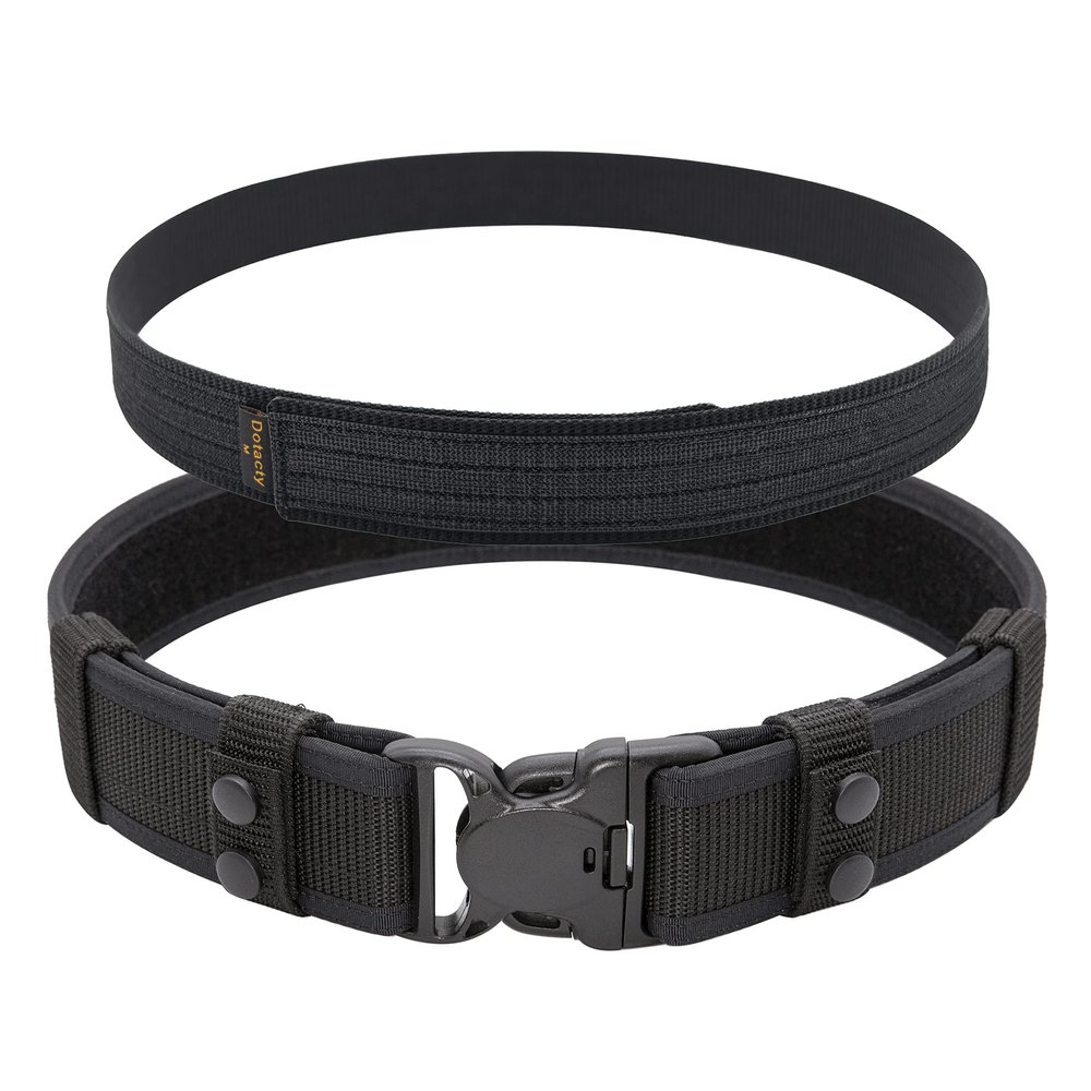 Dotacty Duty Belt Kit for Law Enforcement Police Security Correctional Officer 2" Utility Belt Nylon Tactical EDC Patrol Work Dual Belt Black M