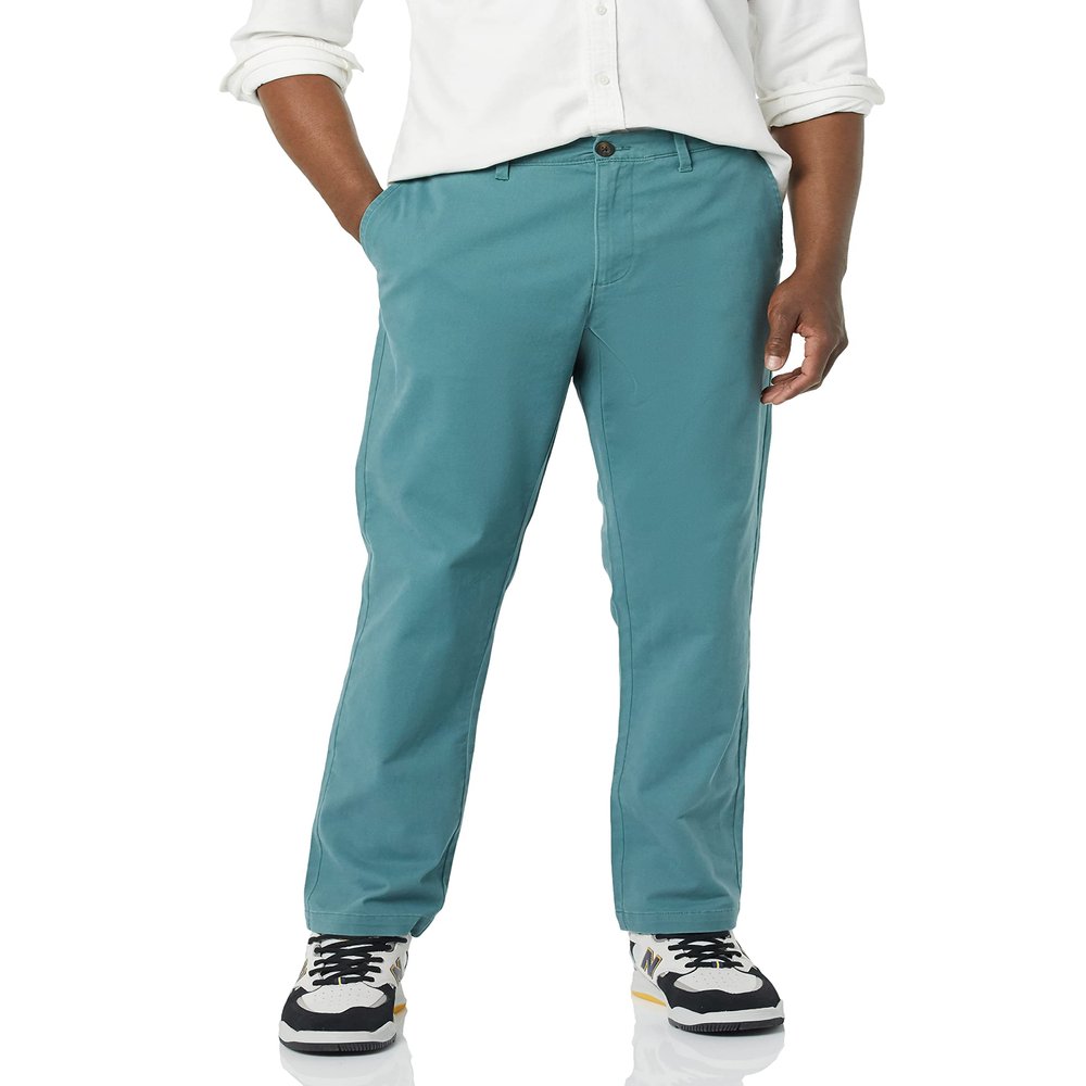 Amazon Essentials Men's Athletic-Fit Chino Pants, Dark Green, 36W x 30L