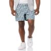 Amazon Essentials Men's 6" Inseam Drawstring Shorts, Light Blue Graphic Flower, Small view 1