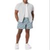 Amazon Essentials Men's 6" Inseam Drawstring Shorts, Light Blue Graphic Flower, Small view 3