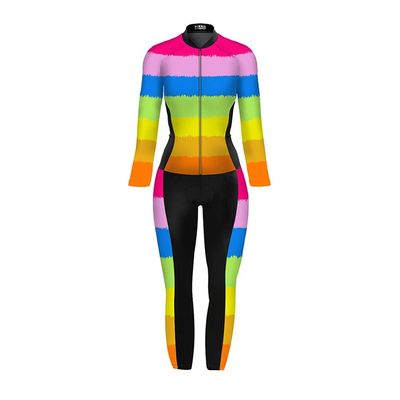 CYTSH Triathlon Women's Jumpsuit Overall Suit Cycling Jersey Set Long Sleeve Pants Bike Sport Tight Bicycle Running Skinsuit (Color : 1, Size : XXXX-Large)