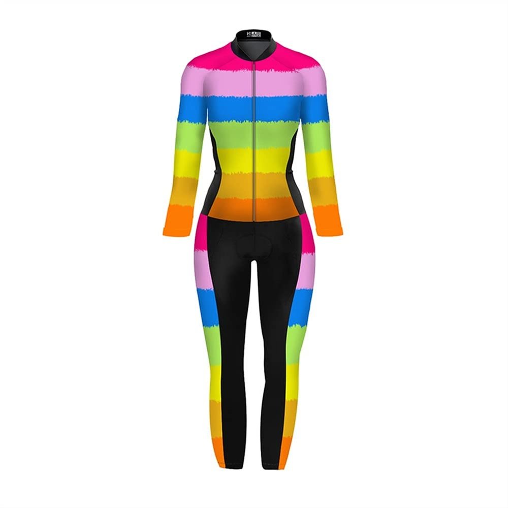 CYTSH Triathlon Women's Jumpsuit Overall Suit Cycling Jersey Set Long Sleeve Pants Bike Sport Tight Bicycle Running Skinsuit (Color : 1, Size : XXXX-Large)