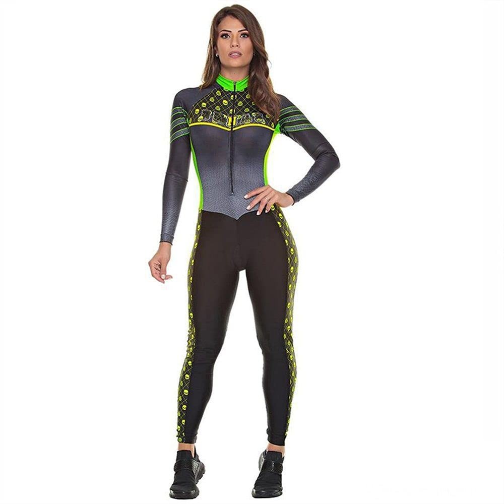CYTSH Triathlon Women's Jumpsuit Overall Suit Cycling Jersey Set Long Sleeve Pants Bike Sport Tight Bicycle Running Skinsuit (Color : 5, Size : XXXX-Large)
