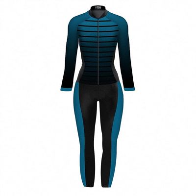 CYTSH Triathlon Women's Jumpsuit Overall Suit Cycling Jersey Set Long Sleeve Pants Bike Sport Tight Bicycle Running Skinsuit (Color : 2, Size : Medium)