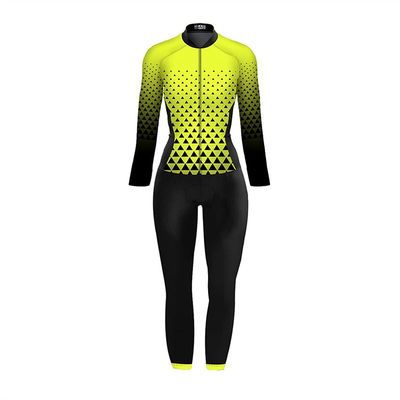 CYTSH Triathlon Women's Jumpsuit Overall Suit Cycling Jersey Set Long Sleeve Pants Bike Sport Tight Bicycle Running Skinsuit (Color : 3, Size : Small)
