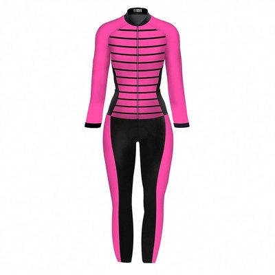 CYTSH Triathlon Women's Jumpsuit Overall Suit Cycling Jersey Set Long Sleeve Pants Bike Sport Tight Bicycle Running Skinsuit (Color : 4, Size : XX-Large)