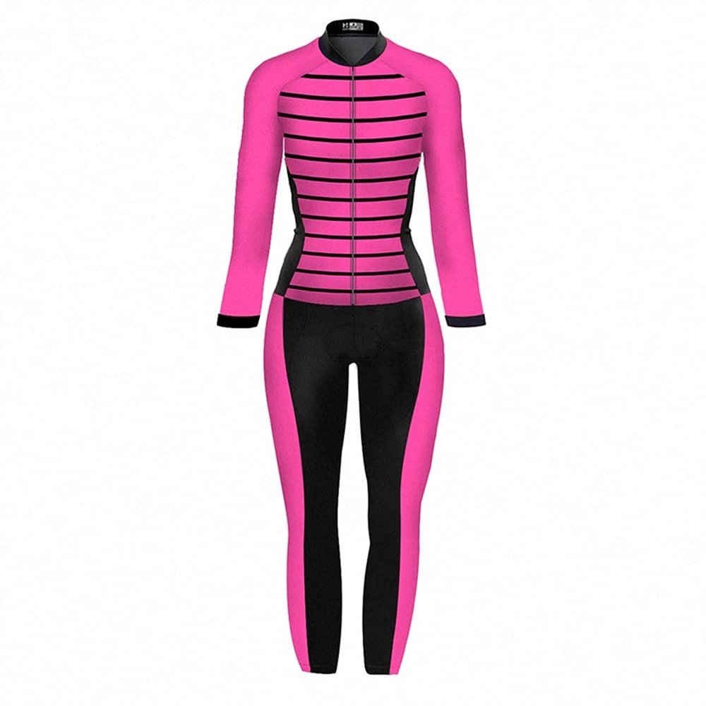 CYTSH Triathlon Women's Jumpsuit Overall Suit Cycling Jersey Set Long Sleeve Pants Bike Sport Tight Bicycle Running Skinsuit (Color : 4, Size : XX-Large)