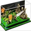 Better Display Cases Versatile Clear Acrylic Trucks, Trains and Rockets Display Case - Large Rectangle Box with Mirror Case, Blue Risers and Turf Base 19.25" x 8.25" x 8" (V47/A103) view 1