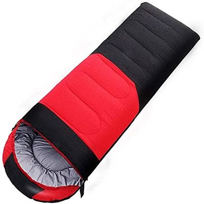 SMSOM Camping Sleeping Bag, Portable Sleeping Bag, 3 Seasons Lightweight &Waterproof with Compression Sack Camping Sleeping Bag Indoor & Outdoor for Adults & Kids (Red)