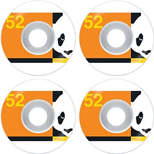 Enjoi Skateboards Box Panda White/Orange Skateboard Wheels - 52mm 99a (Set of 4)
