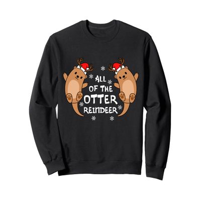 All The Otter Raindeer Tree Funny Santa Christmas Tree Sweatshirt