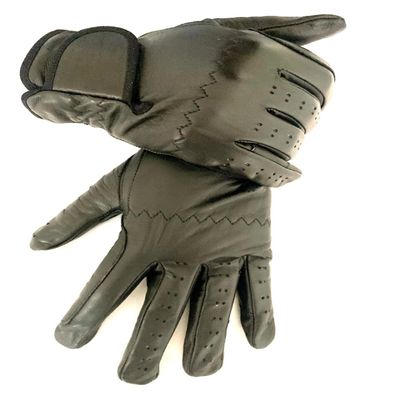 Equestified Ladies Horse Riding Gloves 100% Real Leather Brown, Beige, TAN & Black Women Equestrian Gloves (Large, Black)