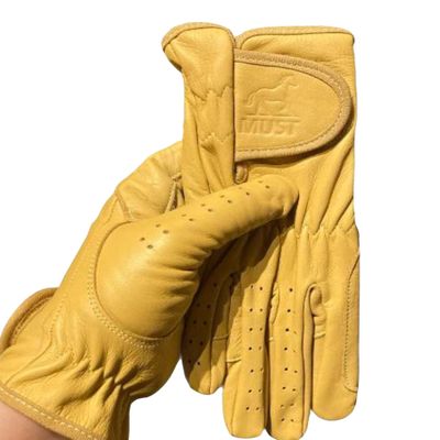 Equestified Ladies Horse Riding Gloves 100% Real Leather Brown, Beige, TAN & Black Women Equestrian Gloves (Small, Beige)