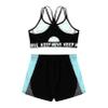 winying Kids Girls Two Piece Activewear Padded Bra Top with Boxer Shorts Slim Fit Tracksuit for Yoga Workout Blue 6 Years view 4