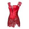 UIWFJEH Plus Size Sexy Lingerie Women Body Shaper Gothic Sexy Lingerie Slimming Waist Trainer Latex Bodysuit Corset Shapewear Tu view 4