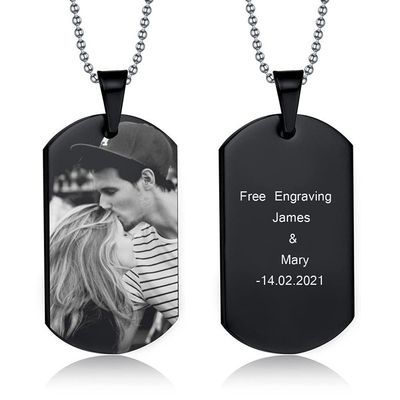 LiFashion Custom Picture Necklaces for Men Women,Customize Photo Dog Tag Couples Necklace,Personalized Photo Pendant Customized Memorial Gift for him her for Anniversary,Xmas,Birthday,Promise Gift