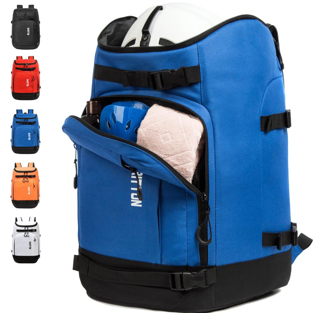 MARITTON Ski Boot Bag - Boot Travel Backpack for Snowboard & Ski Boots, Helmet, Goggles, Gloves & Accessories (Blue)