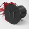 Alvivi Mini Top Hat Hair Clip Feathers Flower Decor Fascinator Cocktail Hats for Women Girls Halloween Christmas Party Black&Red One Size view 4