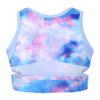 Loloda Kids Girls Tie-Dye Sleeveless Cutout Back Tank Tops Sports Bra for Ballet Dance Gymnastics Workout Sky_Blue 10 Years view 2