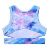 Loloda Kids Girls Tie-Dye Sleeveless Cutout Back Tank Tops Sports Bra for Ballet Dance Gymnastics Workout Sky_Blue 10 Years view 4